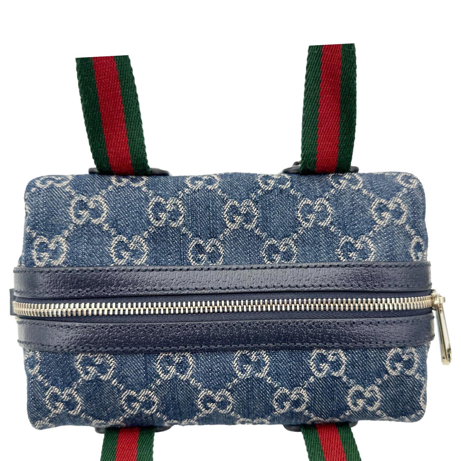 GUCCI Mini GG Blue Denim Shoulder Bag Blue 859975