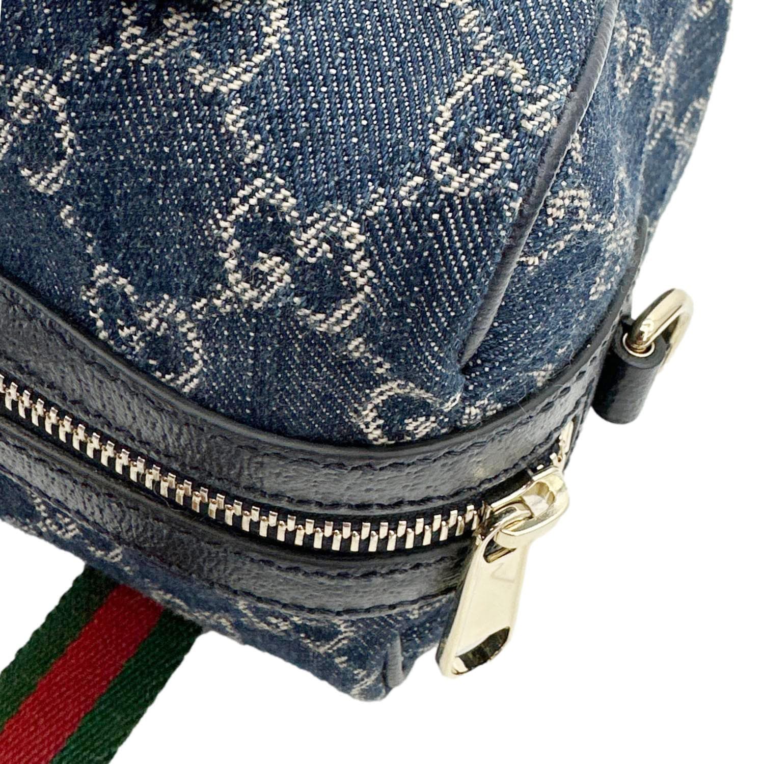 GUCCI Mini GG Blue Denim Shoulder Bag Blue 859975