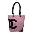 CHANEL Cambon Ligne Quilted Calfskin Leather Tote Bag Pink