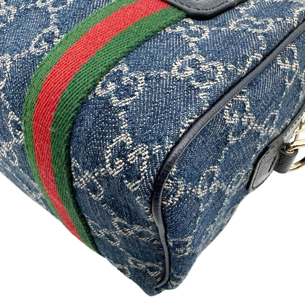 GUCCI Mini GG Blue Denim Shoulder Bag Blue 859975