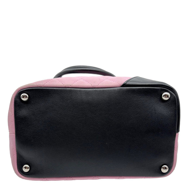 CHANEL Cambon Ligne Quilted Calfskin Leather Tote Bag Pink