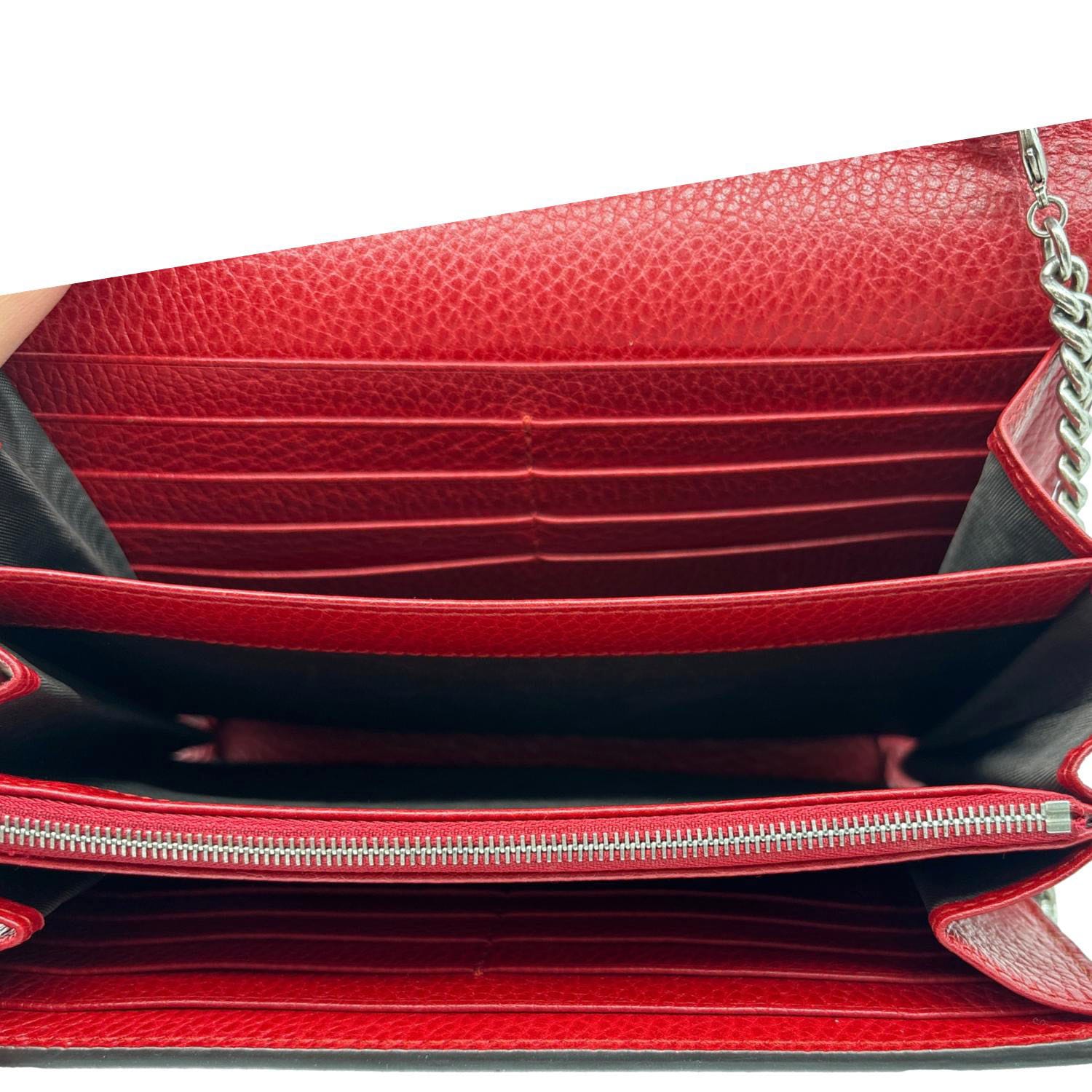 GUCCI Dionysus Mini Calfskin Leather Wallet on Chain Red 401231