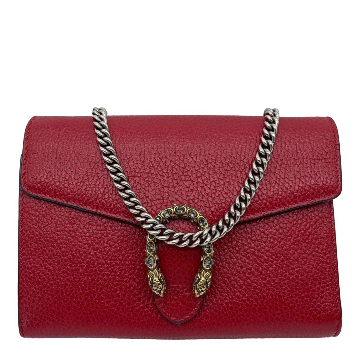グッチ ディオニュソス レザー ミニ チェーンバッグ 401231 ウォレット GUCCI Dionysus Mini Calfskin Leather Wallet on Chain Red 401231