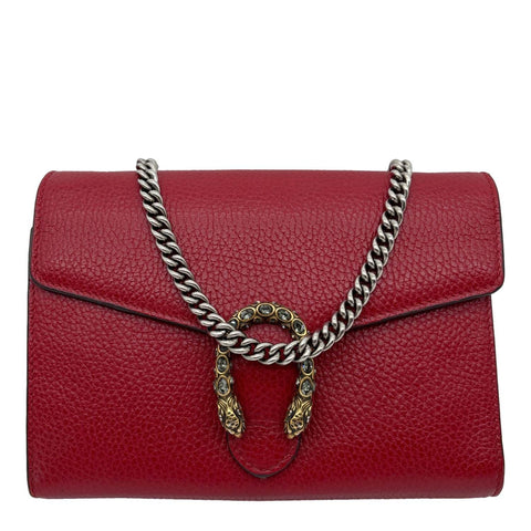 GUCCI Dionysus Mini Calfskin Leather Wallet on Chain Red 401231