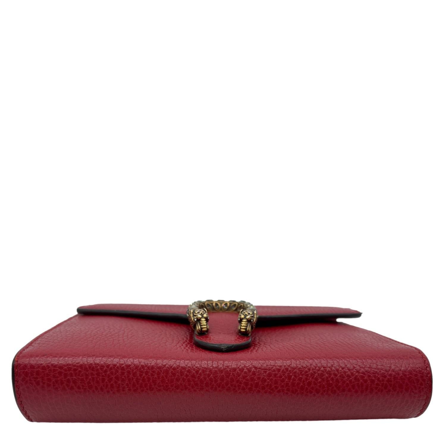 GUCCI Dionysus Mini Calfskin Leather Wallet on Chain Red 401231