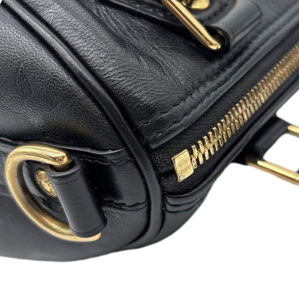 LOUIS VUITTON Speedy BB Monogram Ink Lambskin Leather Satchel Crossbody Bag Black