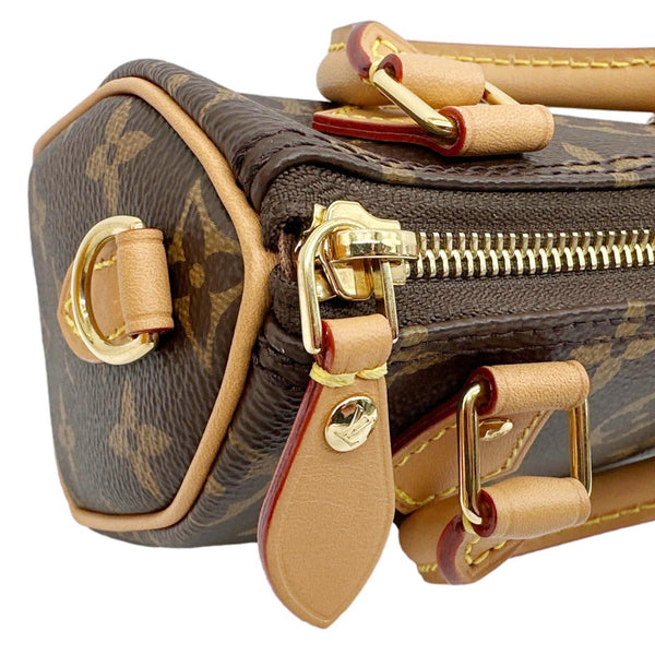 LOUIS VUITTON Nano Speedy Bandouliere Monogram Canvas Crossbody Bag Brown