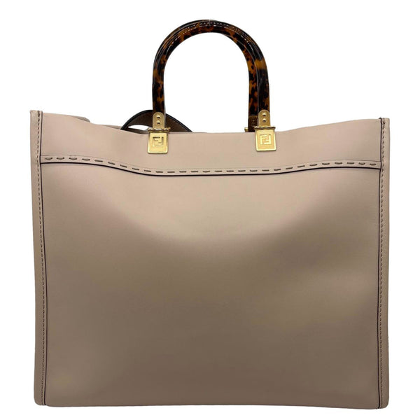 FENDI Sunshine Medium Leather Shopper Tote Bag Nude