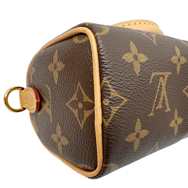 LOUIS VUITTON Nano Speedy Bandouliere Monogram Canvas Crossbody Bag Brown