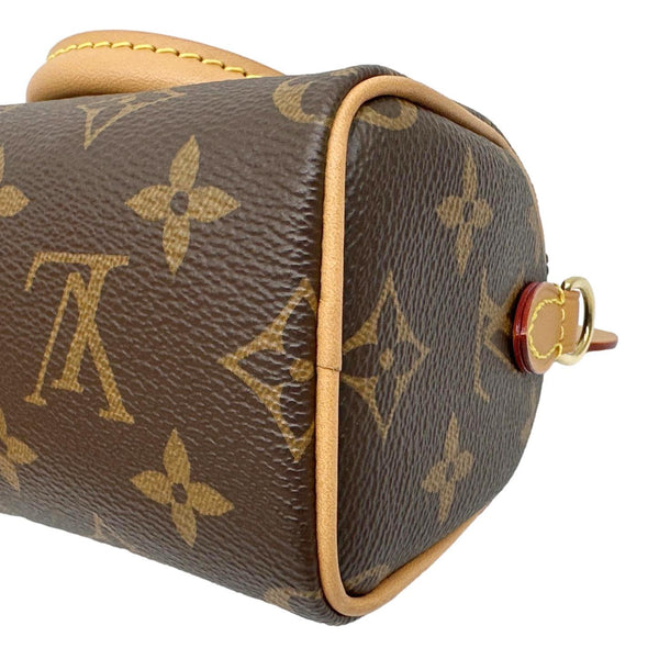 LOUIS VUITTON Nano Speedy Bandouliere Monogram Canvas Crossbody Bag Brown