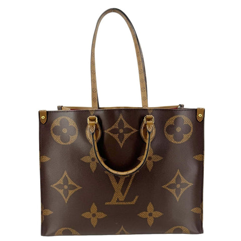 LOUIS VUITTON Onthego GM Monogram Reverse Canvas Tote Bag Brown