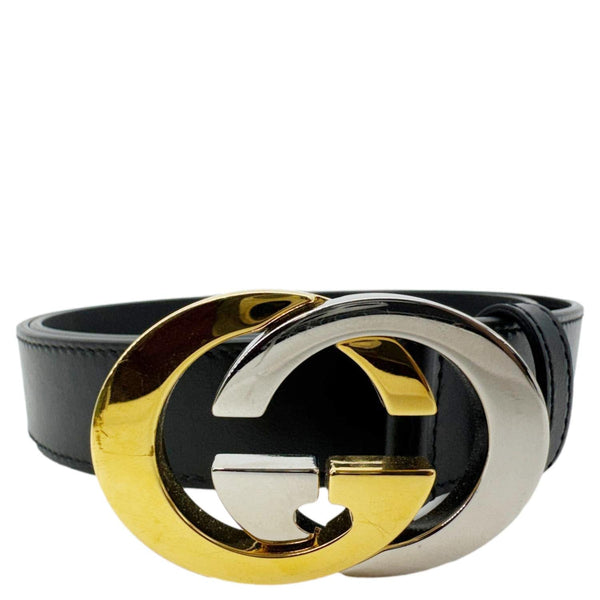 GUCCI GG Buckle Leather Belt Size 90.36 Black 601254