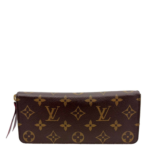 LOUIS VUITTON Clemence Monogram Canvas Zippy Wallet Brown