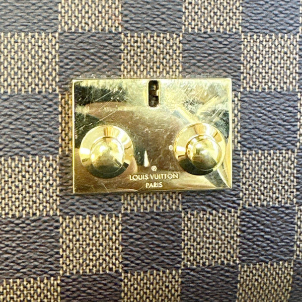 LOUIS VUITTON Caissa Damier Ebene Chain Clutch Shoulder Bag Brown