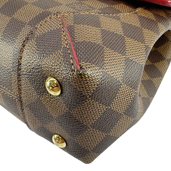 LOUIS VUITTON Caissa Damier Ebene Chain Clutch Shoulder Bag Brown