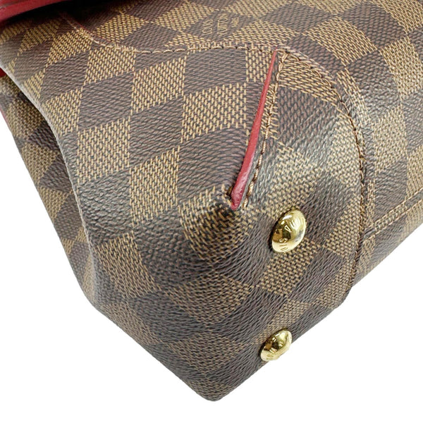 LOUIS VUITTON Caissa Damier Ebene Chain Clutch Shoulder Bag Brown