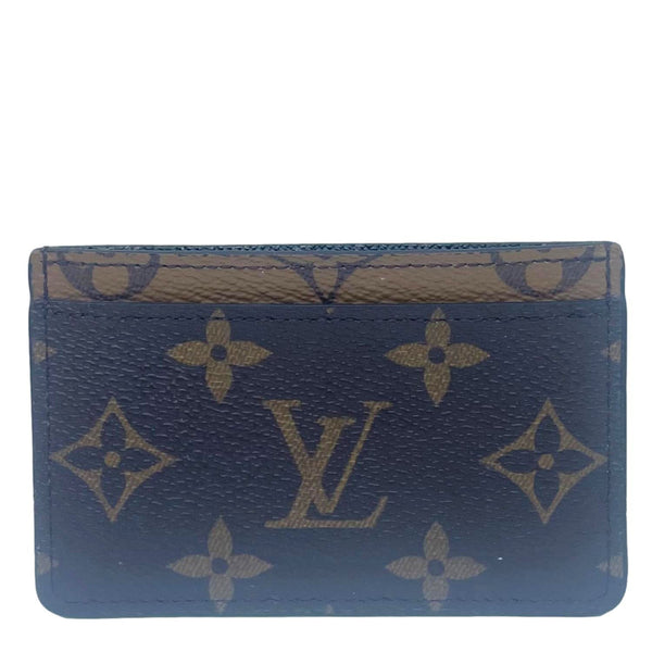 LOUIS VUITTON Reverse Monogram Canvas Card holder Brown