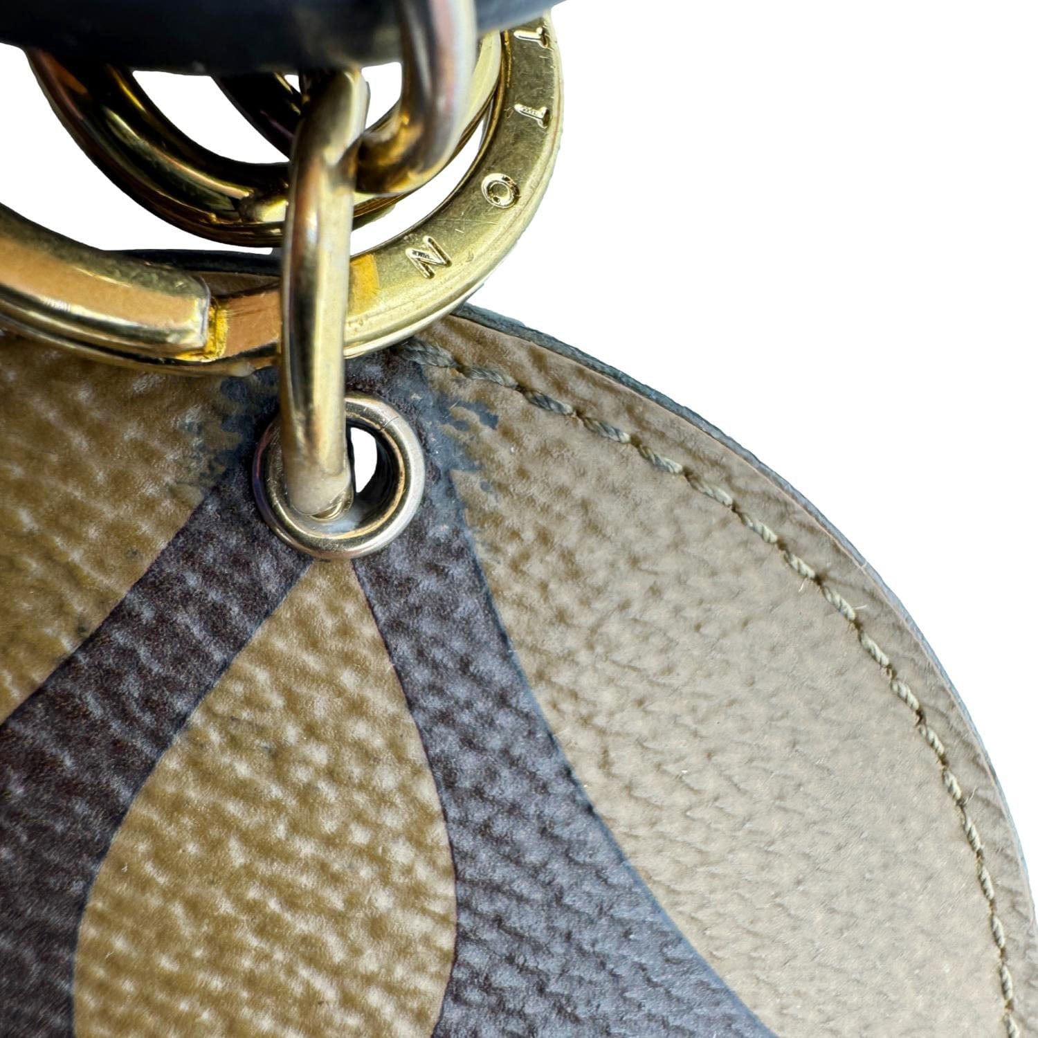 louis vuitton backpack bag charm navy monogram canvas LOUIS VUITTON Reverse Monogram Canvas Round Charm Key Holder Brown