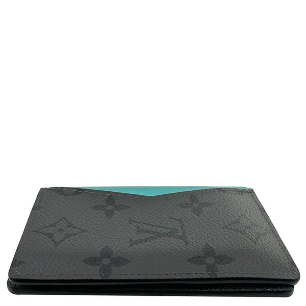 LOUIS VUITTON Pocket Organizer Monogram Eclipse Reverse Canvas Wallet Turquoise