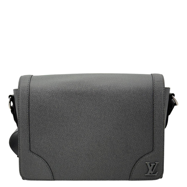 LOUIS VUITTON New flap Taiga Leather Messenger Bag Gray