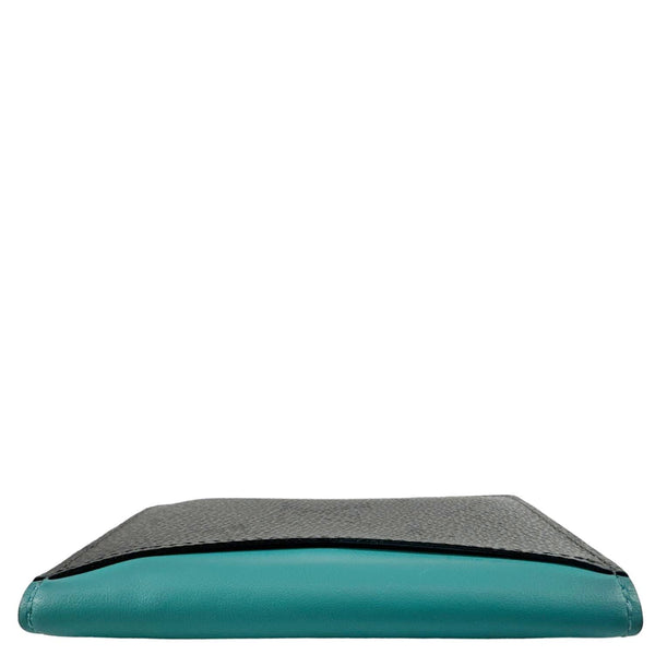 LOUIS VUITTON Pocket Organizer Monogram Eclipse Reverse Canvas Wallet Turquoise