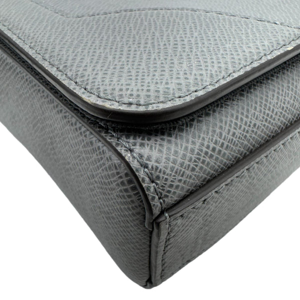 LOUIS VUITTON New flap Taiga Leather Messenger Bag Gray