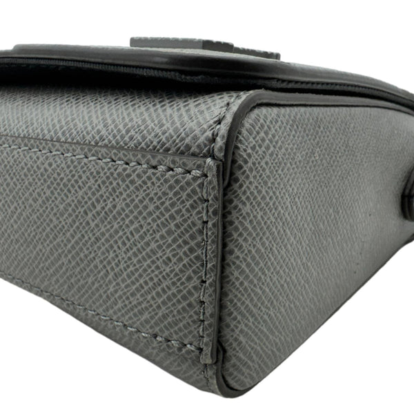 LOUIS VUITTON New flap Taiga Leather Messenger Bag Gray