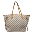 LOUIS VUITTON Neverfull MM Damier Azur Tote Bag White
