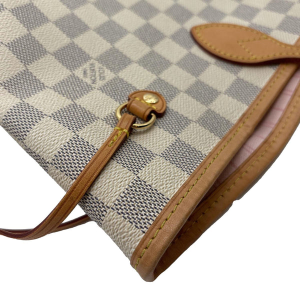 LOUIS VUITTON Neverfull MM Damier Azur Tote Bag White