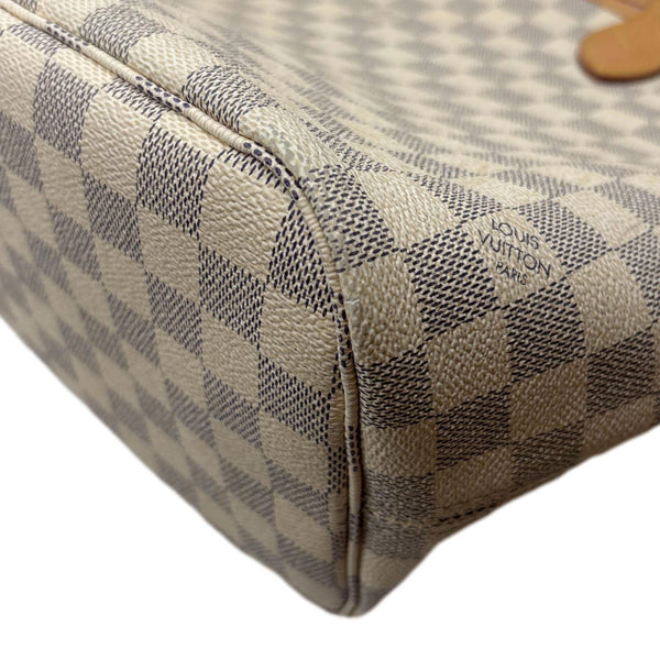 LOUIS VUITTON Neverfull MM Damier Azur Tote Bag White