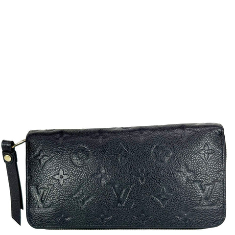 LOUIS VUITTON Monogram Empreinte Leather Zippy Wallet Black