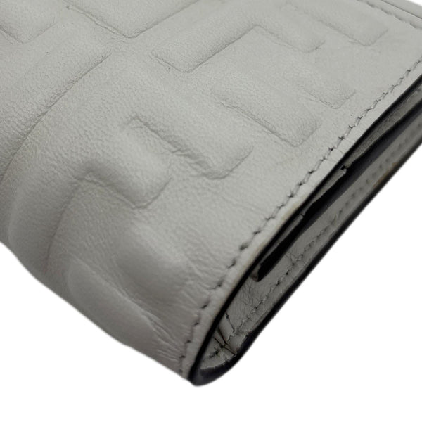 FENDI Baguette Embossed FF Nappa Leather Continental Wallet Off White