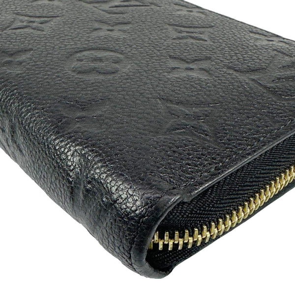 LOUIS VUITTON Monogram Empreinte Leather Zippy Wallet Black