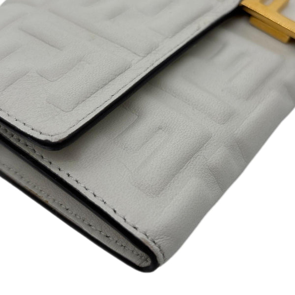 FENDI Baguette Embossed FF Nappa Leather Continental Wallet Off White