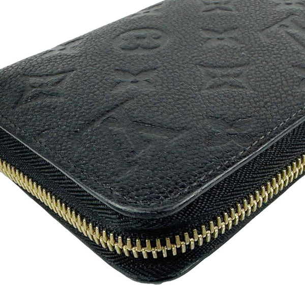 LOUIS VUITTON Monogram Empreinte Leather Zippy Wallet Black