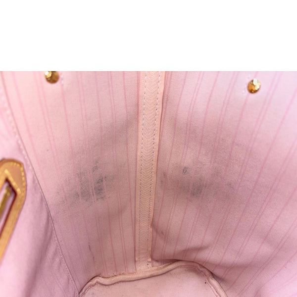 LOUIS VUITTON Neverfull MM Damier Azur Tote Bag White