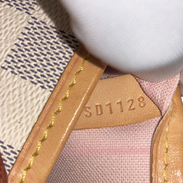 LOUIS VUITTON Neverfull MM Damier Azur Tote Bag White