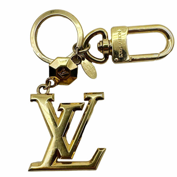 LOUIS VUITTON Facettes Metal Bag Charm Key Holder Gold