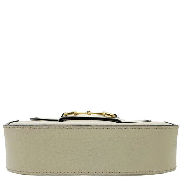 GUCCI Horsebit 1955 Flap Small GG Supreme Canvas Shoulder Bag Beige 658574