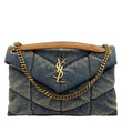 YVES SAINT LAURENT Loulou Puffer Small Quilted Denim Shoulder Bag Blue