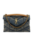 YSL Loulou Puffer Shoulder Bag Quilted Vintage Denim
