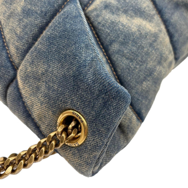 YVES SAINT LAURENT Loulou Puffer Small Quilted Denim Shoulder Bag Blue