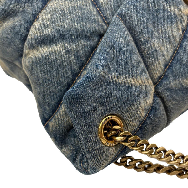 YVES SAINT LAURENT Loulou Puffer Small Quilted Denim Shoulder Bag Blue