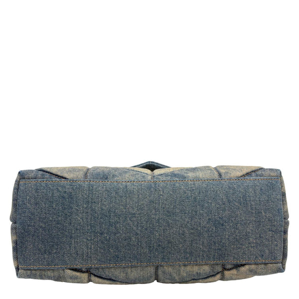 YVES SAINT LAURENT Loulou Puffer Small Quilted Denim Shoulder Bag Blue