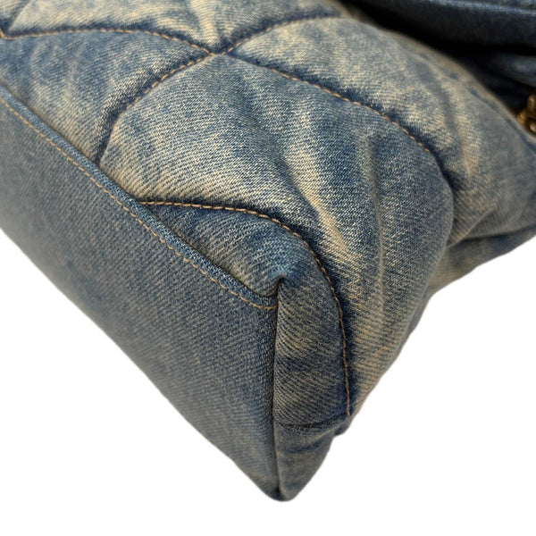 YVES SAINT LAURENT Loulou Puffer Small Quilted Denim Shoulder Bag Blue