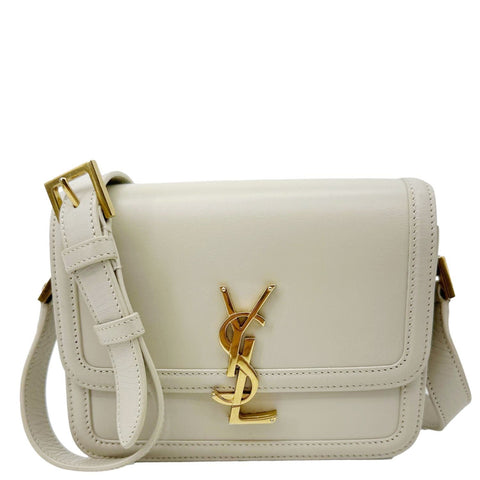 YVES SAINT LAURENT Solferino Small Calfskin Leather Shoulder Bag Beige