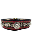 CHRISTIAN DIOR Studded Bohemian Oblique Embroidered Canvas Shoulder Strap Red