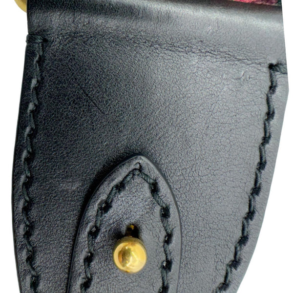 CHRISTIAN DIOR Studded Bohemian Oblique Embroidered Canvas Shoulder Strap Red