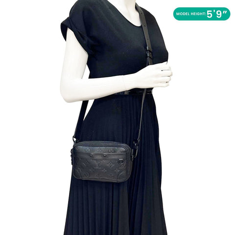 LOUIS VUITTON Alpha Wearable Monogram Shadow Wallet Crossbody Bag Black