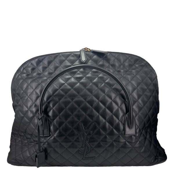 YVES SAINT LAURENT Giant Calfskin Quilted Leather Travel Bag Black
